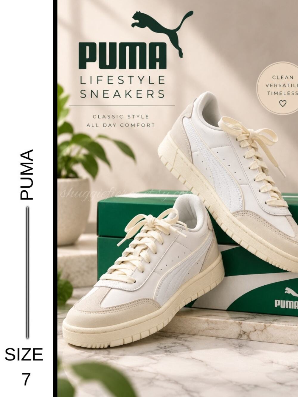 MSRP: $90 | ✨ PUMA Premier Court Women’s Sneakers Size 7 – Ivory ✨SAME DAY SHIP